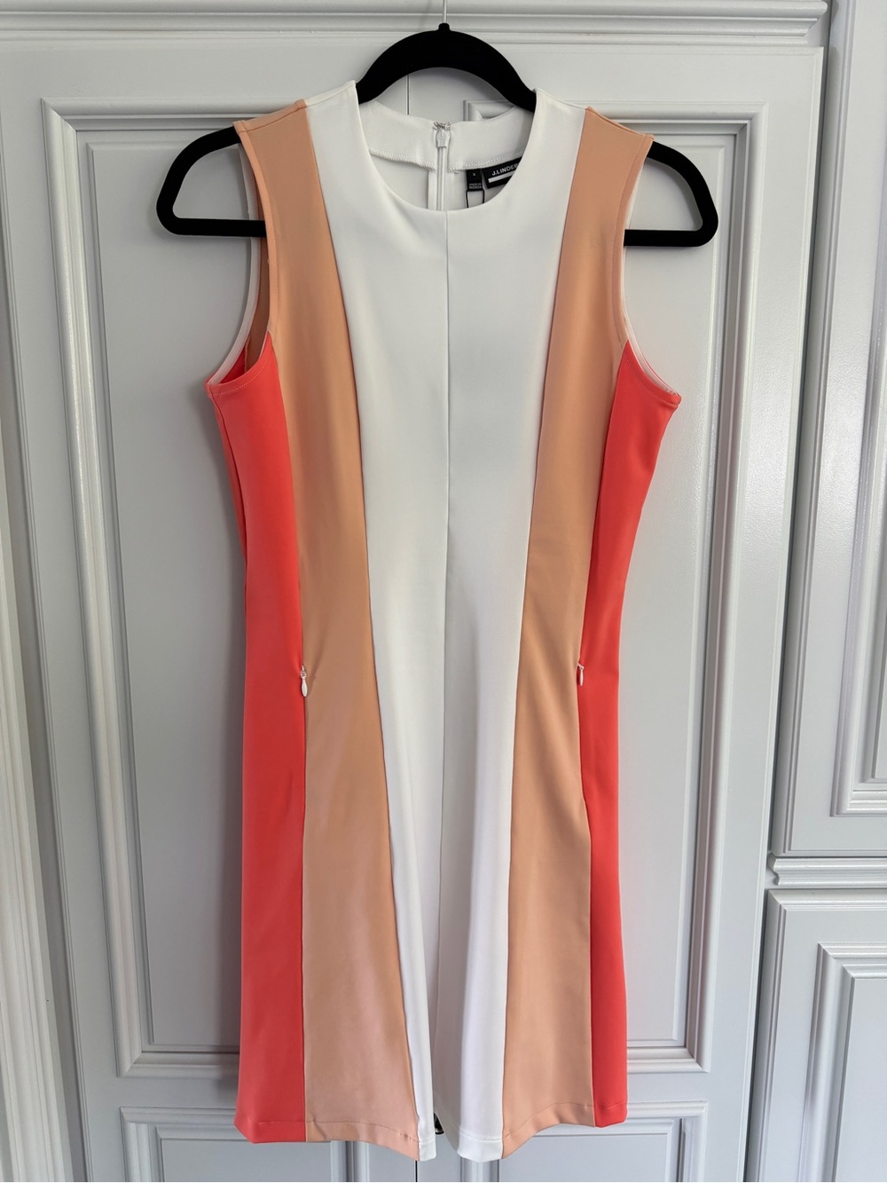 J.Lindeberg Jasmin Sleeveless Colorblock Dress in Almost Apricot